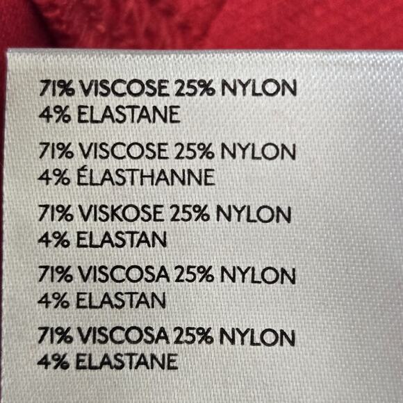 Anthropologie Maeve Wide Leg Pants Womens Medium Petite Red Pull On Knit Stretch - Picture 8 of 11